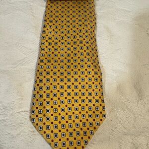 Rare Polo‎ University Yellow and Blue Geometric Silk Tie USA